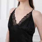 19mm Mulberry Silk Nightgown, Sleeveless V-Neck Sleepwear Pearl Windia