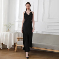 19mm Mulberry Silk Nightgown, Sleeveless V-Neck Sleepwear Pearl Windia