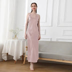 19mm Mulberry Silk Nightgown, Sleeveless V-Neck Sleepwear Pink Windia