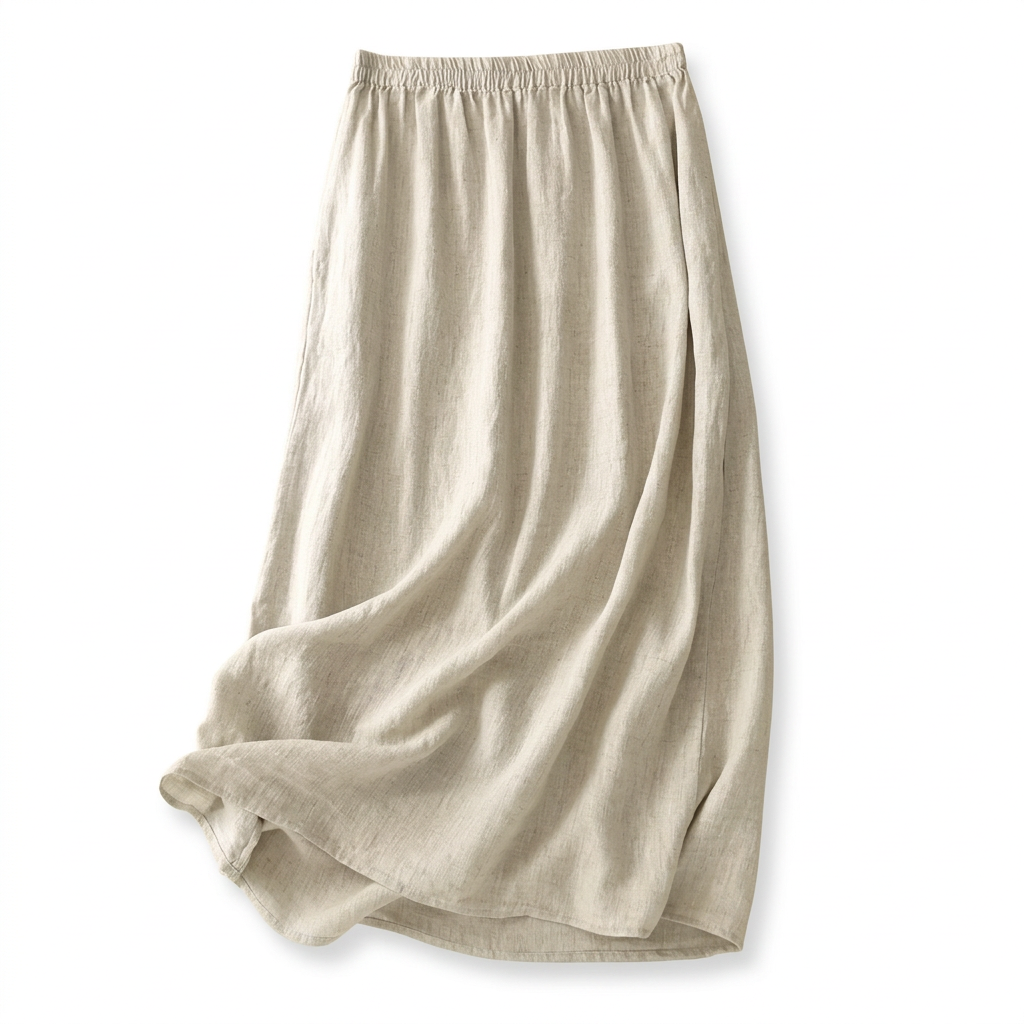 Shop Women's Linen A-Line Midi Skirt | Windia