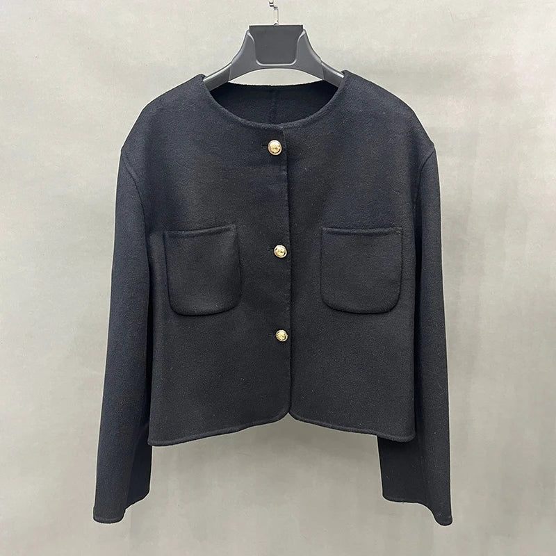Women's Short Double-Faced Wool Jacket | WIndia 
