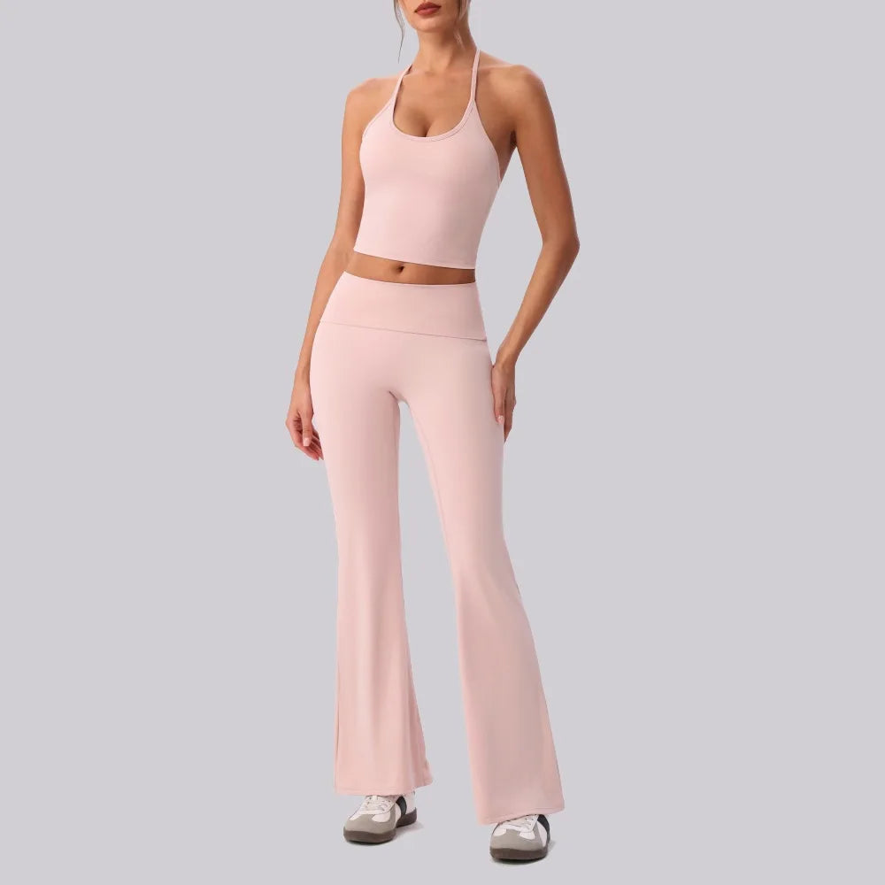 Women's V-Neck Wrap Top & High Waist Yoga Pants Set | 2 & 3-Piece Gym Outfit