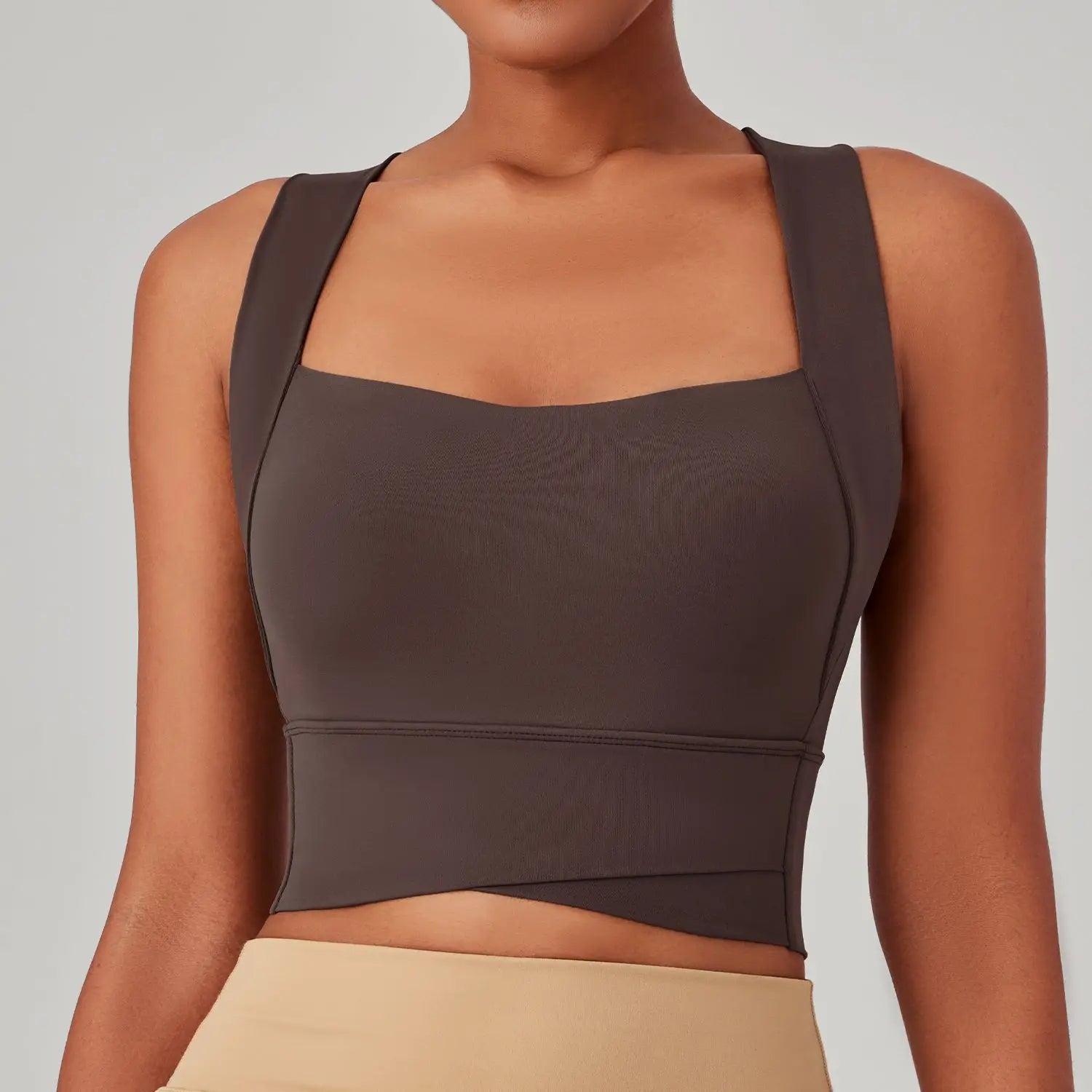 Women's Cross Back High Support Sports Bra – Shockproof Fitness & Yoga Bra Top