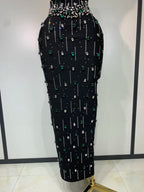 Women's Sleeveless Beaded Bodycon Evening Gown
