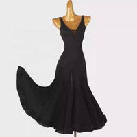 Women's Black V-Neck Backless Dance Dress | Windia