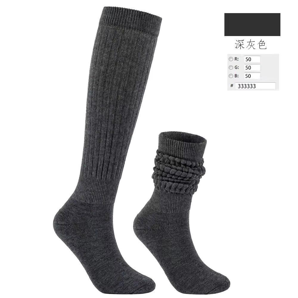 Women's Crew Socks – Scrunch & Slouch Style with Grip | One Size