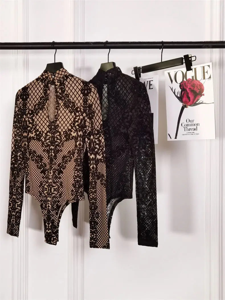 Women's Lace Mesh Jumpsuit