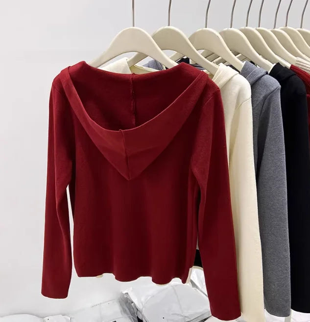 Women's Solid Colour Long-Sleeve Casual T-Shirt