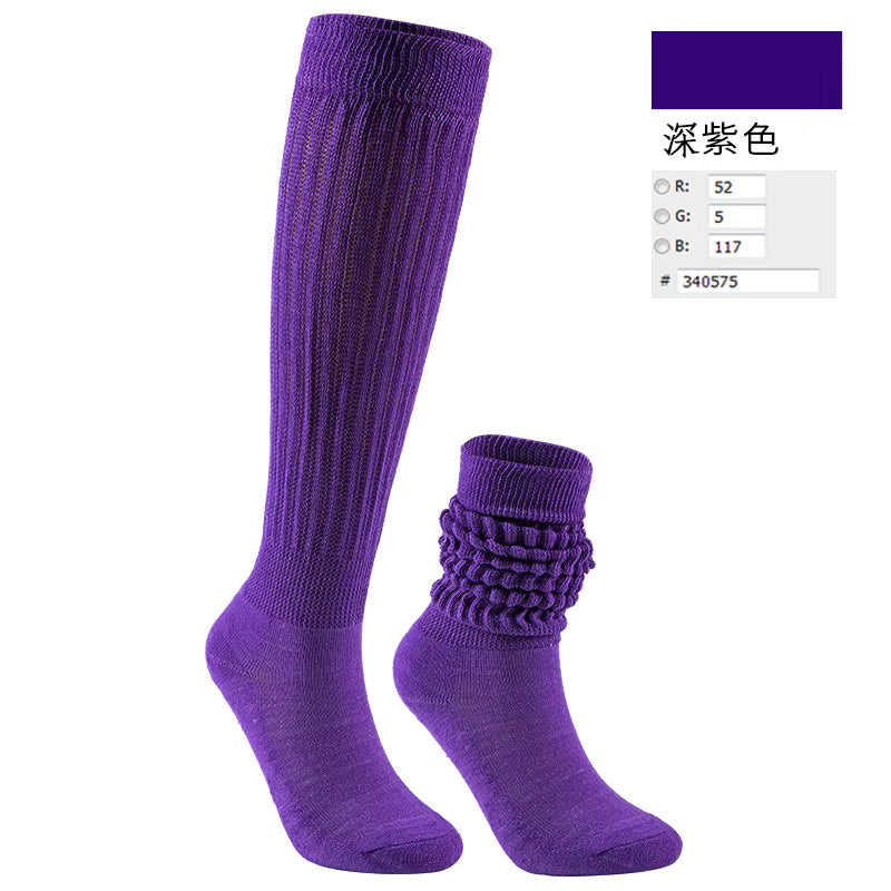 Women's Crew Socks – Scrunch & Slouch Style with Grip | One Size