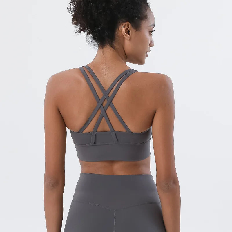 Women's Sports Bra – Padded Wireless High Support Yoga Gym Bra