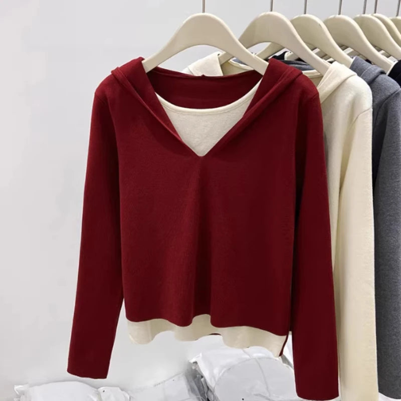 Women's Solid Colour Long-Sleeve Casual T-Shirt