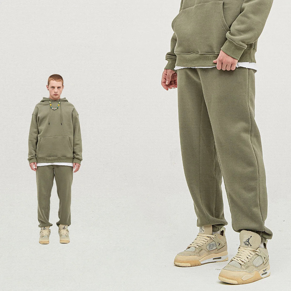 345 GSM Cotton-Blend Heavyweight Oversize Tracksuit Set - Hoodie & Sweatpants