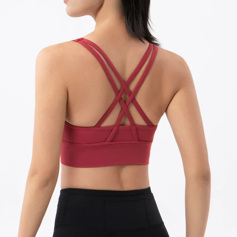 Women's Sports Bra – Padded Wireless High Support Yoga Gym Bra