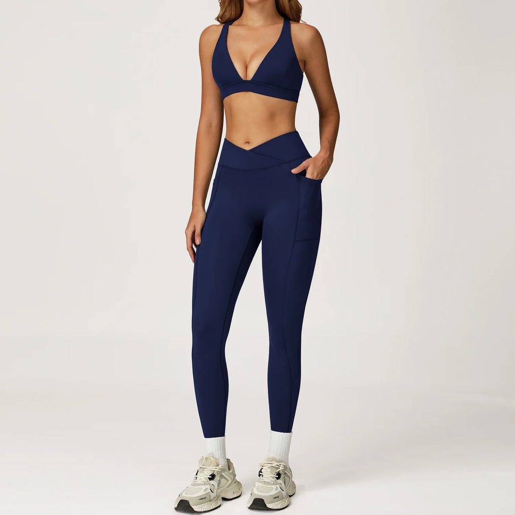 Women's Sports Bra & High Waist Gym Set | Shorts, Leggings or Flare