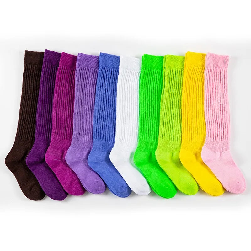Women's Crew Socks – Scrunch & Slouch Style with Grip | One Size