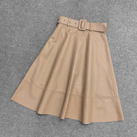 High Waist Real Leather Skirt | Windia