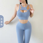 High Stretch Push Up Sports Bra – Hollow Breathable Yoga & Running Bra