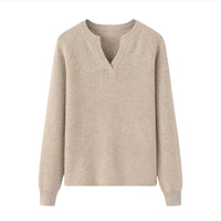 Luxury Slim Fit Long Sleeve Knitted Pullover – 100% Pure Cashmere Sweater for Women - Windia