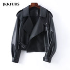 Sheepskin Leather Bomber Jacket - Windia