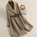 Women's Cashmere Wool Coat | Elegant Long Double-Sided Spring Coat