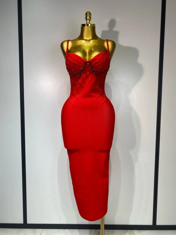 Backless V-Neck Bodycon Maxi Dress | Windia