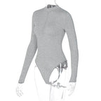 Women's Mock-Neck Zip Stretch Bodysuit
