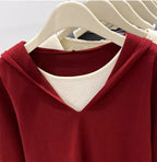 Women's Solid Colour Long-Sleeve Casual T-Shirt