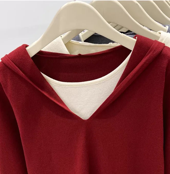 Women's Solid Colour Long-Sleeve Casual T-Shirt