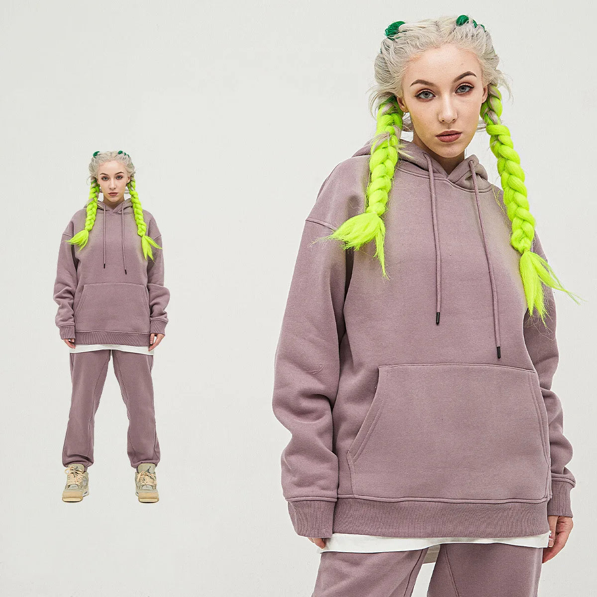 345 GSM Cotton-Blend Heavyweight Oversize Tracksuit Set - Hoodie & Sweatpants