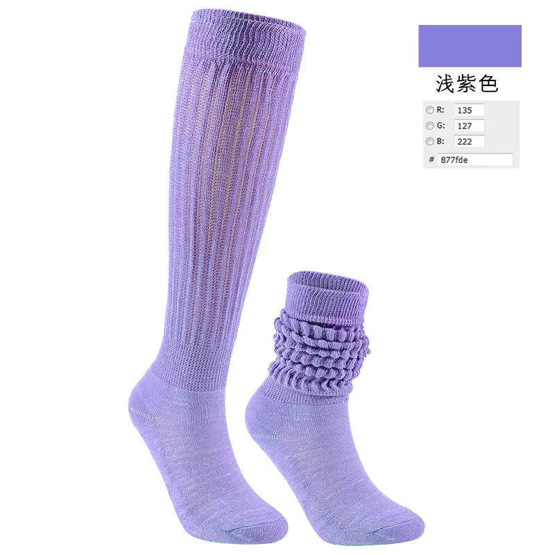 Women's Crew Socks – Scrunch & Slouch Style with Grip | One Size