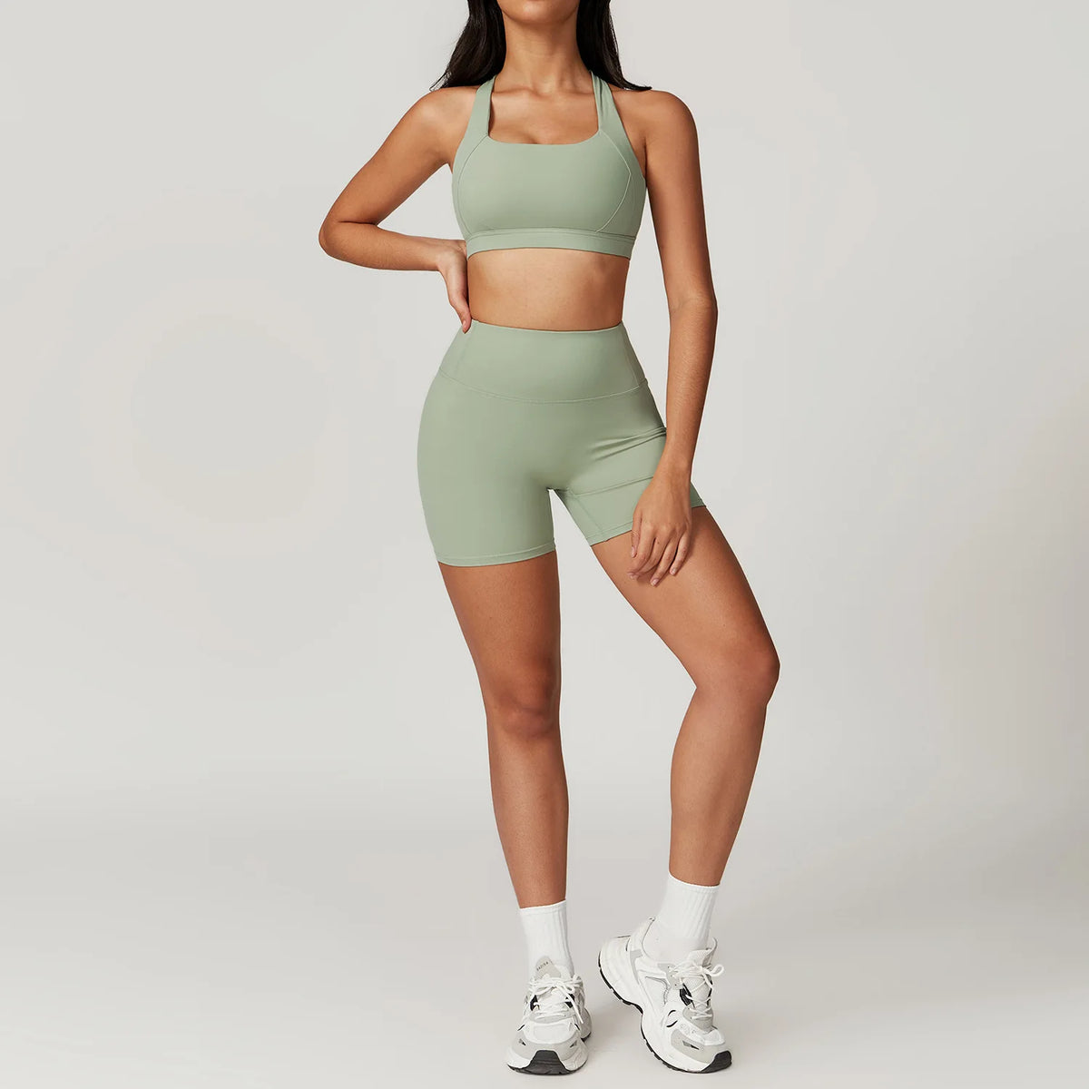 Women's 2-Piece Yoga Set – High Waist Sports Bra & Shorts or Leggings | Quick-Dry Gym Fitness Set