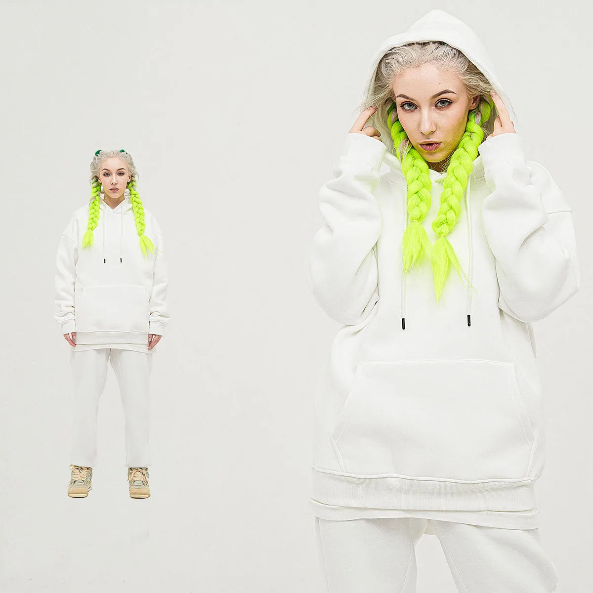 345 GSM Cotton-Blend Heavyweight Oversize Tracksuit Set - Hoodie & Sweatpants