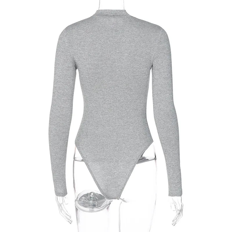 Women's Mock-Neck Zip Stretch Bodysuit