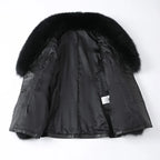 Fox Fur Collar Genuine Sheepskin Leather Coat – Women's Winter Jacket