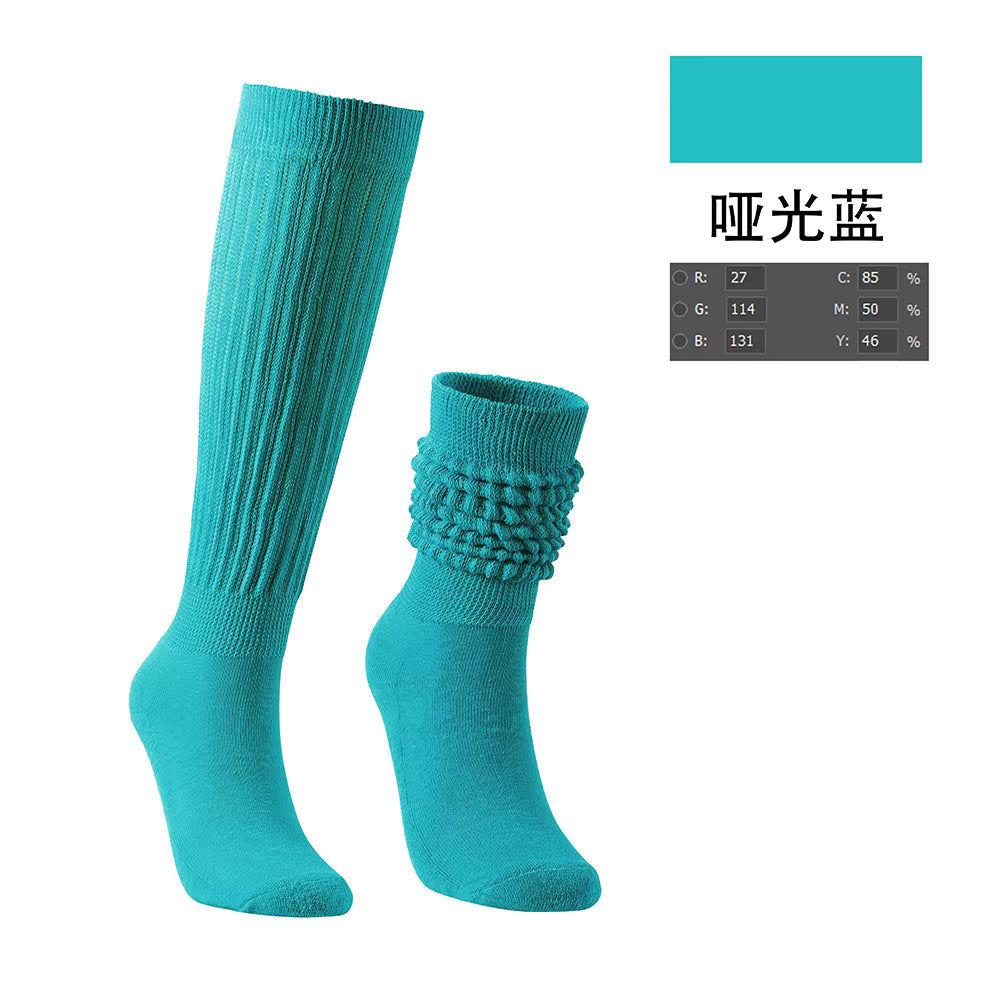 Women's Crew Socks – Scrunch & Slouch Style with Grip | One Size