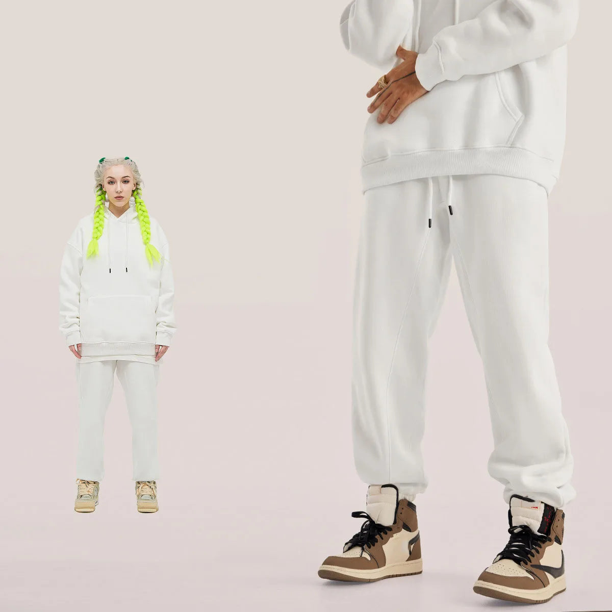 345 GSM Cotton-Blend Heavyweight Oversize Tracksuit Set - Hoodie & Sweatpants