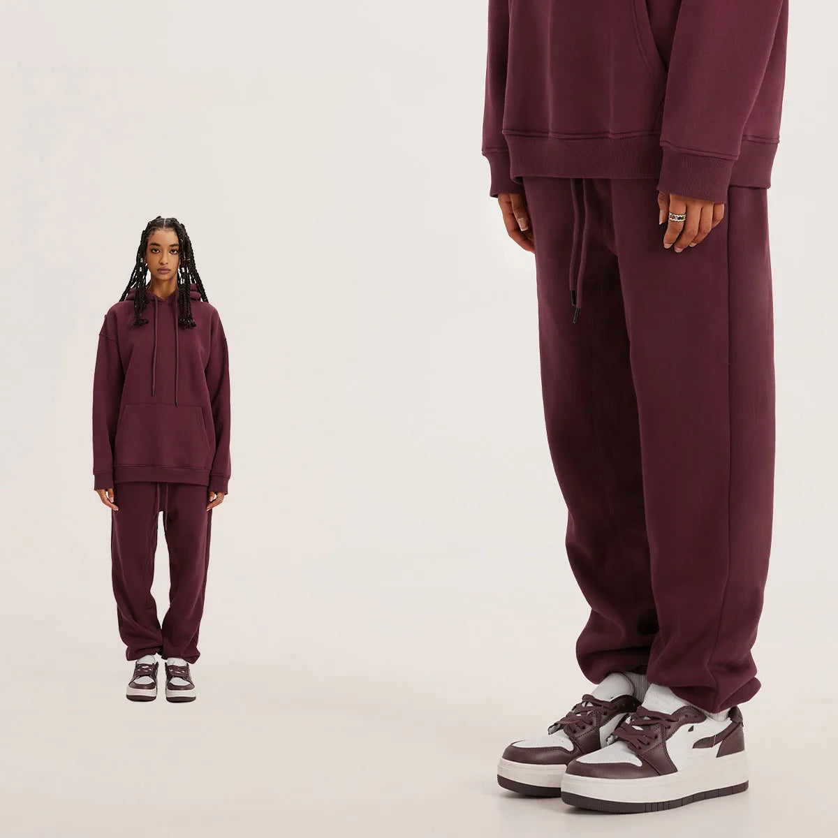 345 GSM Cotton-Blend Heavyweight Oversize Tracksuit Set - Hoodie & Sweatpants