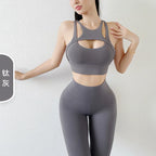 High Stretch Push Up Sports Bra – Hollow Breathable Yoga & Running Bra