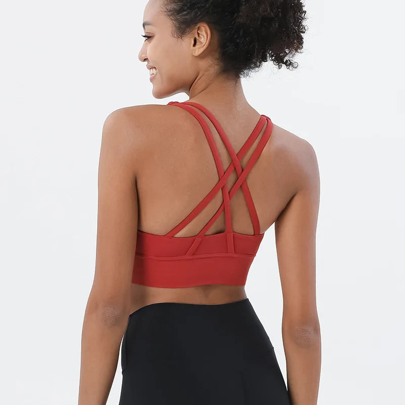 Women's Sports Bra – Padded Wireless High Support Yoga Gym Bra