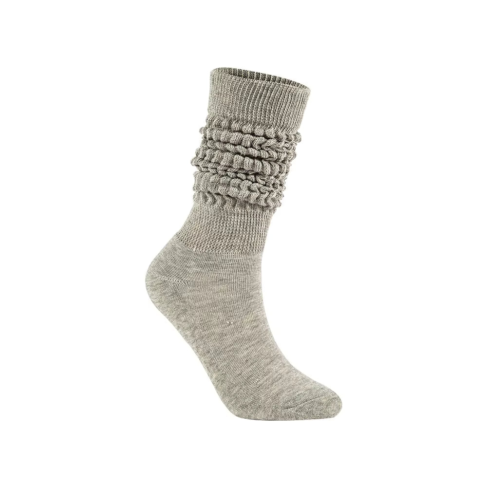 Women's Crew Socks – Scrunch & Slouch Style with Grip | One Size