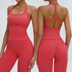Beautiful Back Compression Vest Sports Bra – Wireless Crisscross Strap Activewear Top