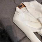 2025 New Arrival Lady Designed Quilted Office Casual 2Pcs Long Sleeve Single Button Blazer With Belt Flared Pants Solil Suit