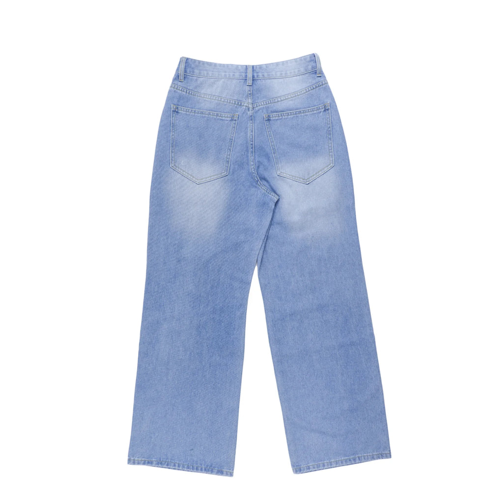 Women's High-Waist Ripped Straight-Leg Jeans