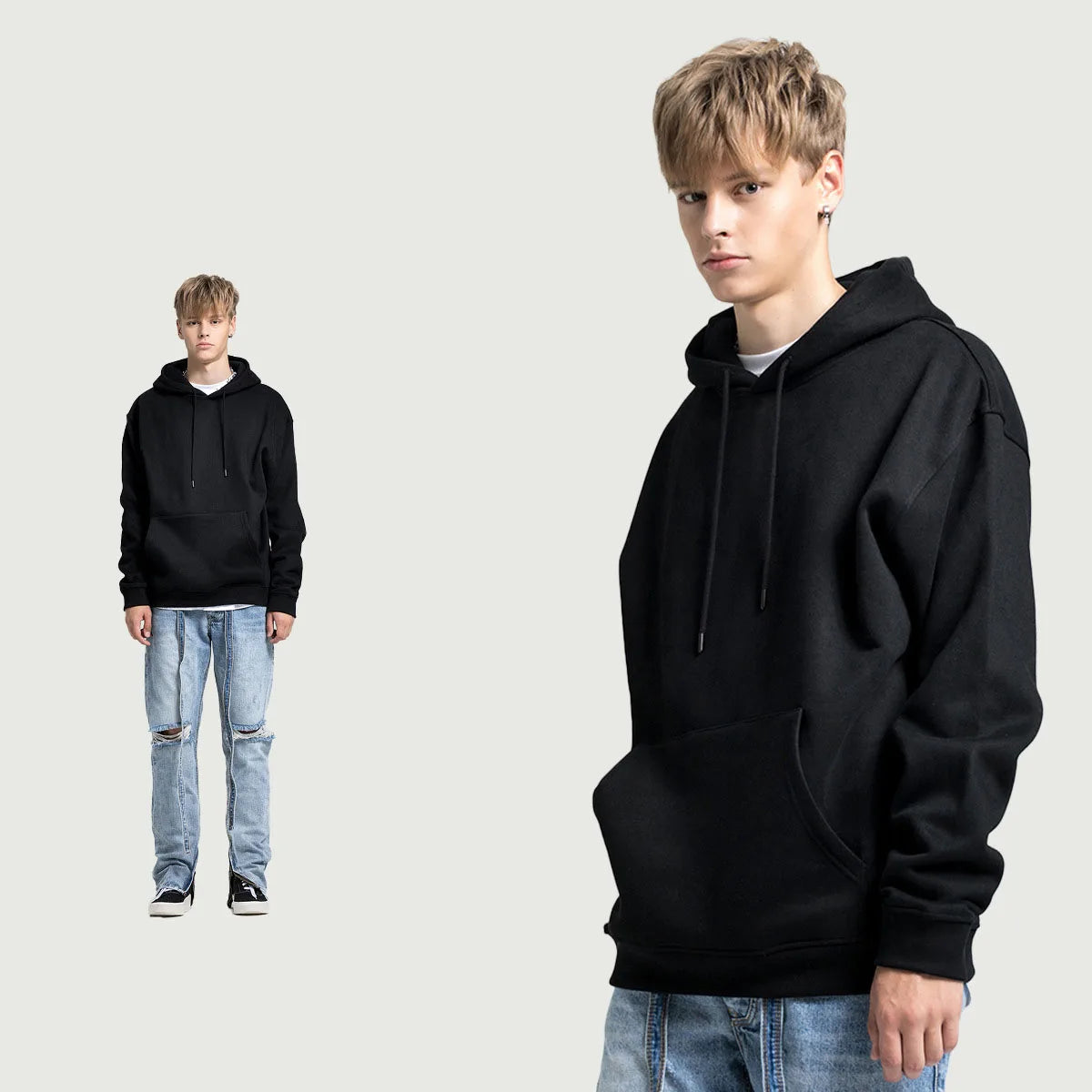 345 GSM Cotton-Blend Heavyweight Oversize Tracksuit Set - Hoodie & Sweatpants