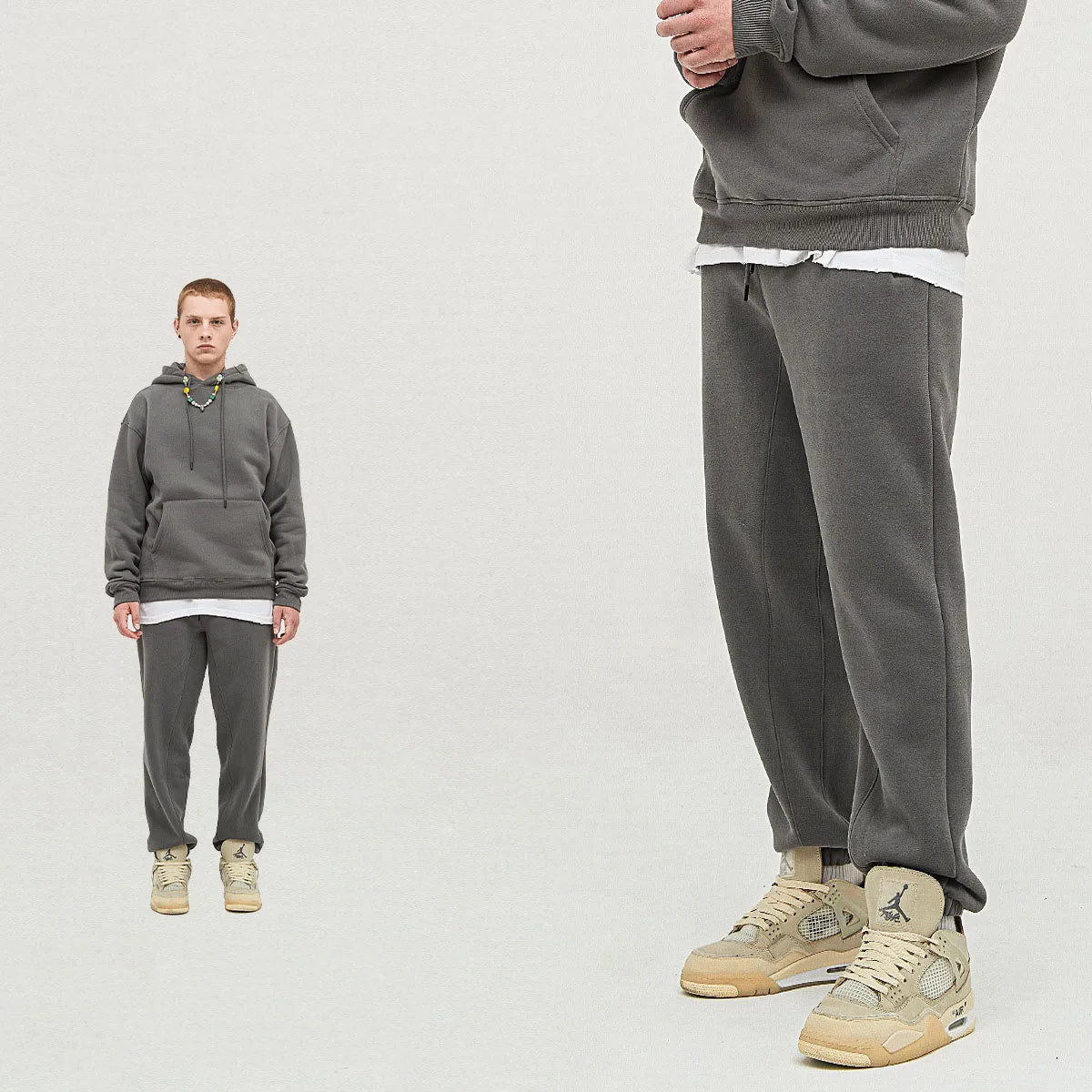 345 GSM Cotton-Blend Heavyweight Oversize Tracksuit Set - Hoodie & Sweatpants