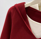 Women's Solid Colour Long-Sleeve Casual T-Shirt