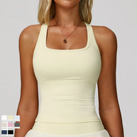 Women's Racerback Sports Bra | Square Neck Cropped Tank Top