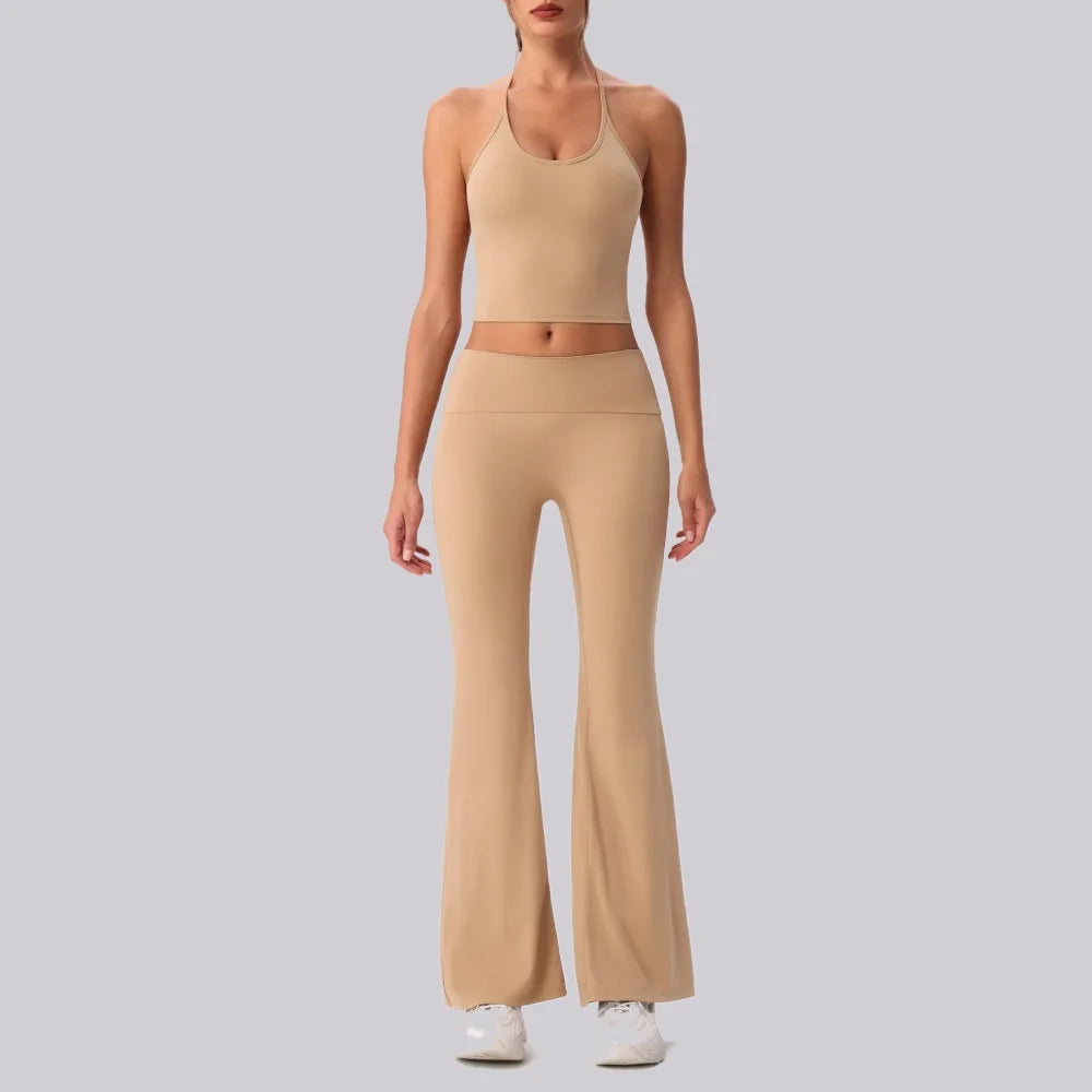 Women's V-Neck Wrap Top & High Waist Yoga Pants Set | 2 & 3-Piece Gym Outfit