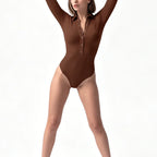 Tight Long Sleeve Lapel Women's Bodysuit Jumpsuit