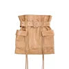 Sheepskin Leather Mini Skirt